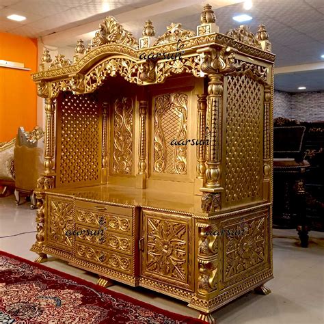 Most popular Temple Design Teak wood gold finish, Brand - Aarsun