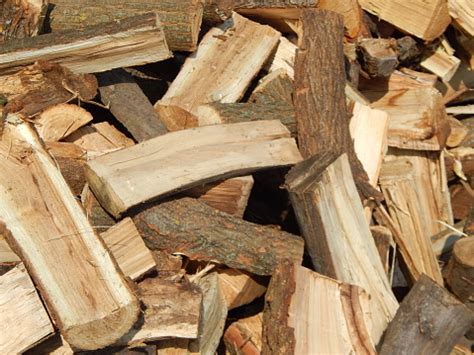 Firewood For Heating The House Of The Deck Into The Oven Stock Photo