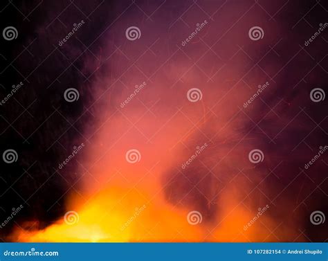 Fire with Smoke on a Black Background Stock Photo - Image of smoke ...