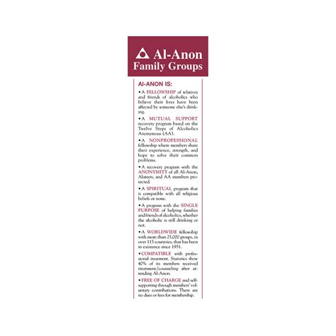 (M-81) Just for Tonight Bookmark — Al-Anon Family Services of Middle