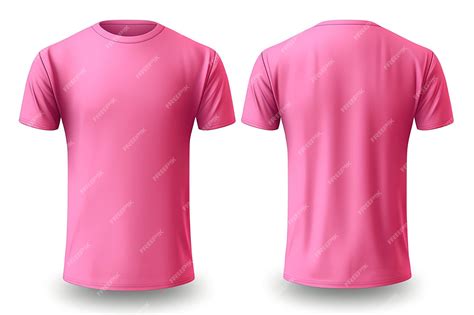 Premium Photo | Pink male tshirt realistic mockup set from front and ...