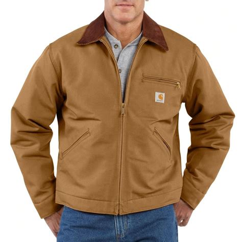 Carhartt Tall Duck Detroit Brown Cotton Jacket
