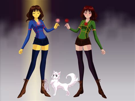 Female Chara and Frisk by peridive78 on DeviantArt