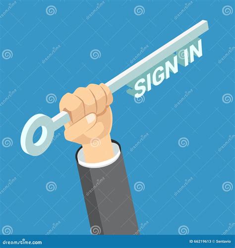Sign in Key Access Hand Holding Flat Isometric Vector 3d Stock Vector
