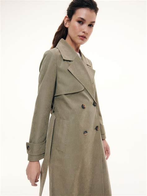 Klassieke trenchcoat KLEUR LICHT OLIJFGROEN - RESERVED - 5808M-81X