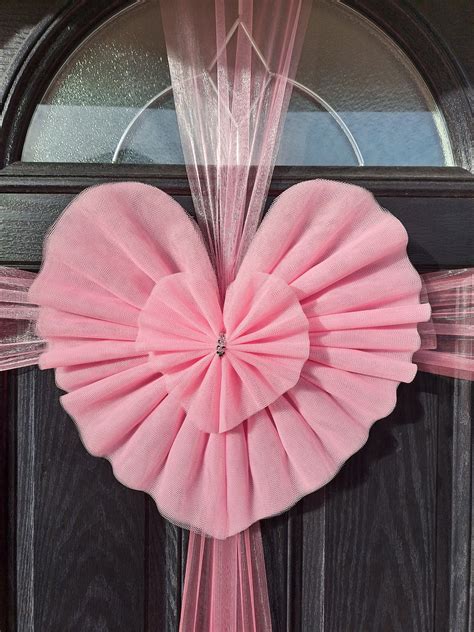 Baby Pink Heart Shaped Door Bow, Baby Shower, Valentines Day
