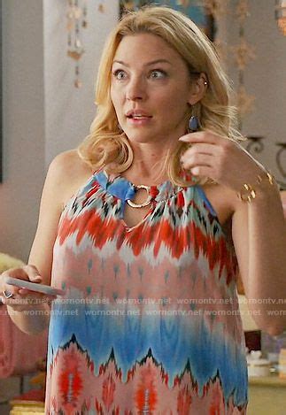 kates blue  red printed top  metal ring  mistresses tank
