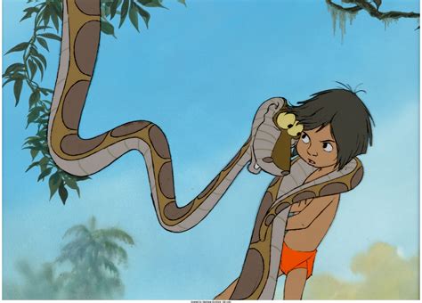 The Jungle Book Mowgli and Kaa Production Cel Setup (Walt Disney, 1967