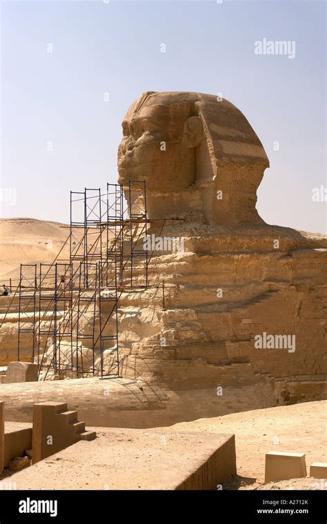 sphinx   great pyramids  giza giza egypt stock photo alamy