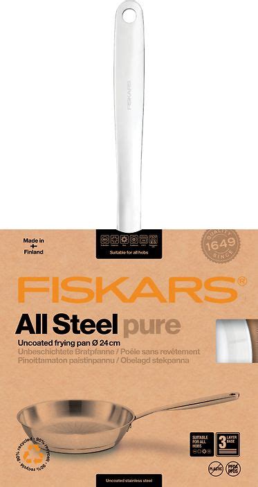 Fiskars All Steel Pure -paistinpannu, ruostumaton teräs, 24 cm ...