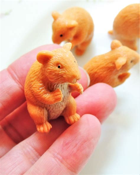HAMSTER MINIATURE ANIMALS Animal Figures Figurine Dollhouse Terrarium ...
