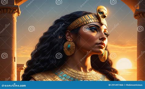 cleopatra portrait  ancient egypt closeup illustration  high