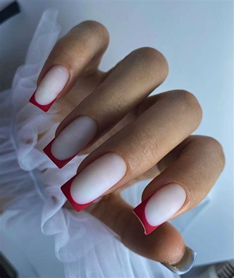Френч красный | Nails, Nailss, Makeup