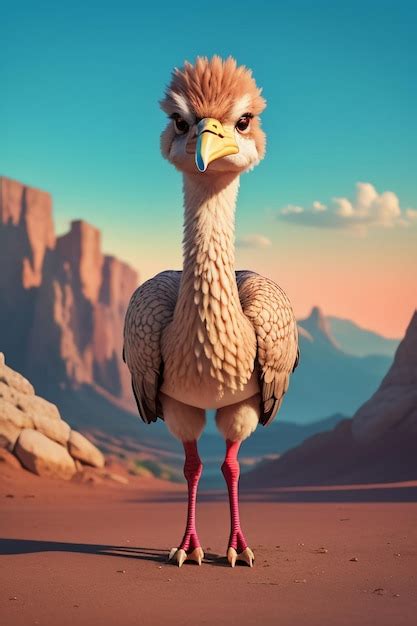 Premium AI Image | Ostrich large bird animal wallpaper background ...