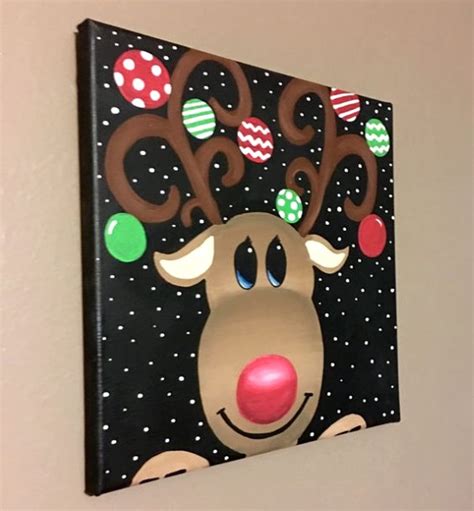 Reindeer Christmas Painting at PaintingValley.com | Explore collection ...