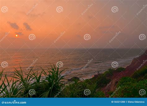 varkala beach  sunset stock photo image  sunlight