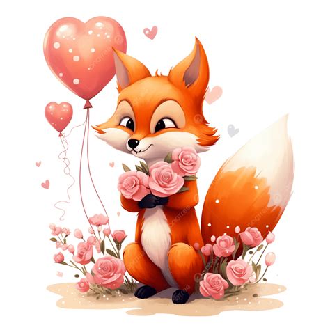 Foxy Amor Coração Buquê De Flores Balões De Borda Flores E Diamante