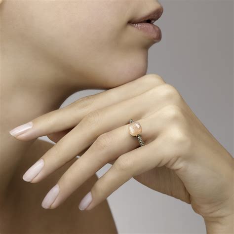 Pomellato Moonstone Chocolate Petit Nudo Ring - Meridian Jewelers