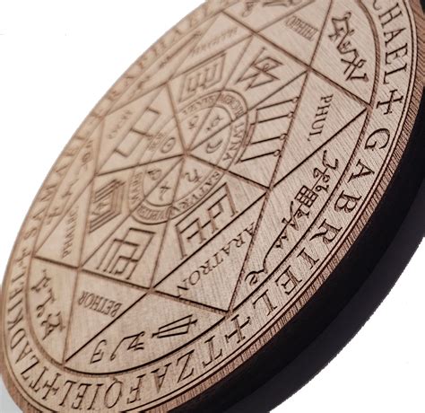 Sigillo dei 7 Arcangeli - inciso su legno okumè Ø 16 cm - Flowring Deco