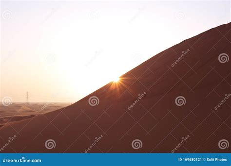 Sunrise in the Red Desert Sand Dunes of the Arabian Desert Stock Image ...