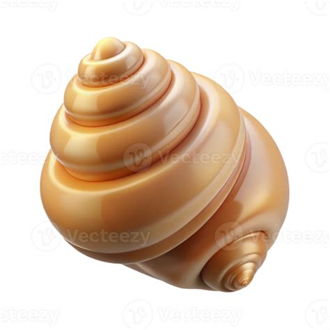 render golden spiral shell  png