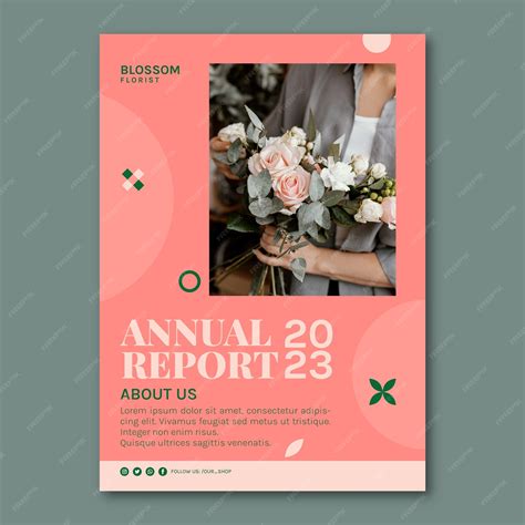 Free Vector | Minimal florist job annual report template