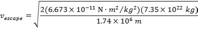 Escape Velocity Formula