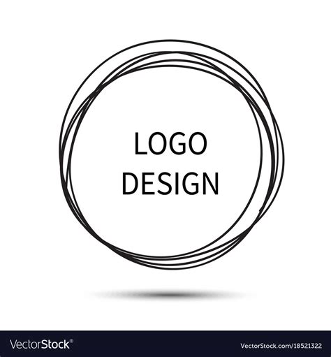 Logo design hand drawn circle Royalty Free Vector Image