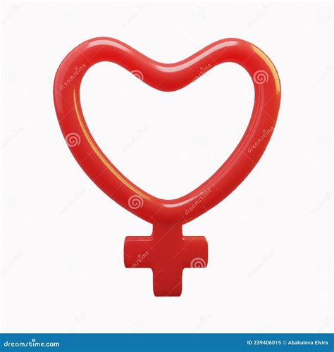 Female Sex Symbol Glass 3d Icon. 3d Rendering Gender Symbol Stock