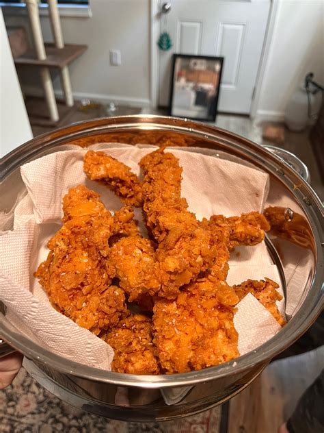 My homemade tendies i made last night with crackers as breading. : r