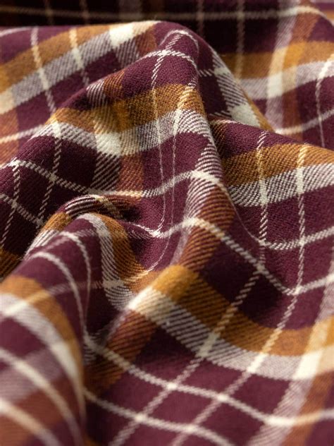 Stowe Burgundy and Gold Check Flannel Shirts by Proper Cloth