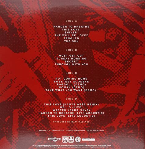 MAROON 5 Songs About Jane 2x 180g - MAROON COLOURED LP OnVinylStore