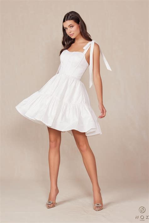 White Nox Anabel T869W Short A Line Homecoming Cocktail Dress for $179.