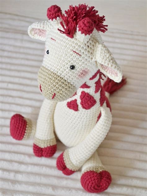 Crochet Giraffe Stuffed Animal Maroon Giraffe Doll Safari - Etsy