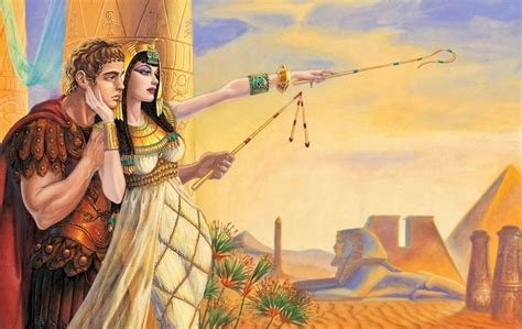 Marcus Antonius and Cleopatra VII Philopator looking over the great ...