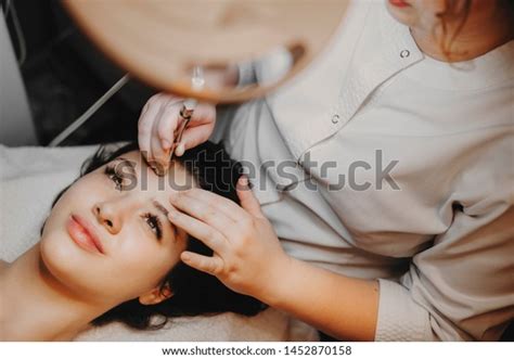 Upper View Lovely Female Face Leaning Stock Photo 1452870158 | Shutterstock