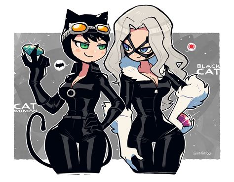 black cat, felicia hardy, catwoman, and selina kyle (marvel and 3 more