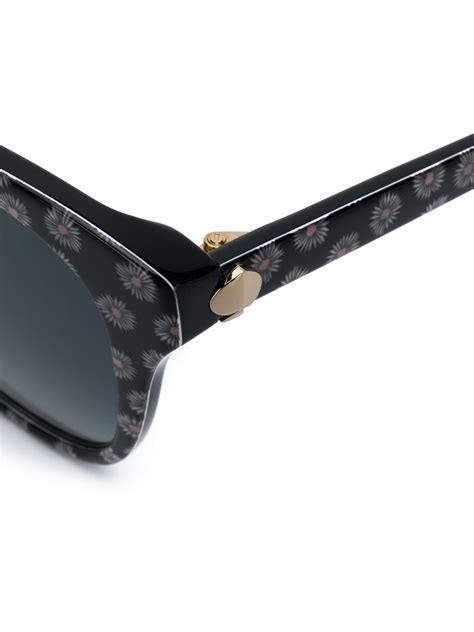 Kate Spade Floral-print Round Sunglasses In Black | ModeSens