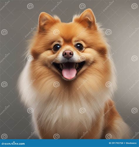meticulously crafted orange pomeranian dog  lively expressions