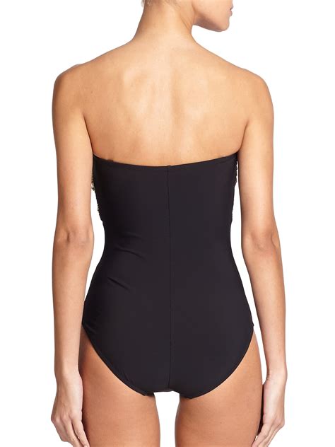 Black Strapless One Piece Bathing Suit - Apartments and Houses for Rent