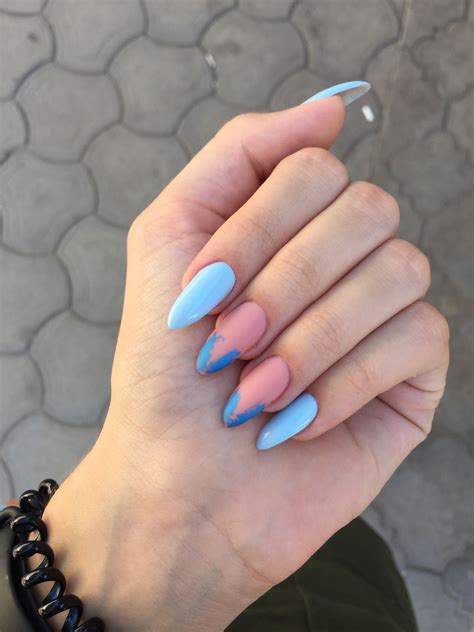 Голубой маникюр | Nails, Pretty nails, Nail art