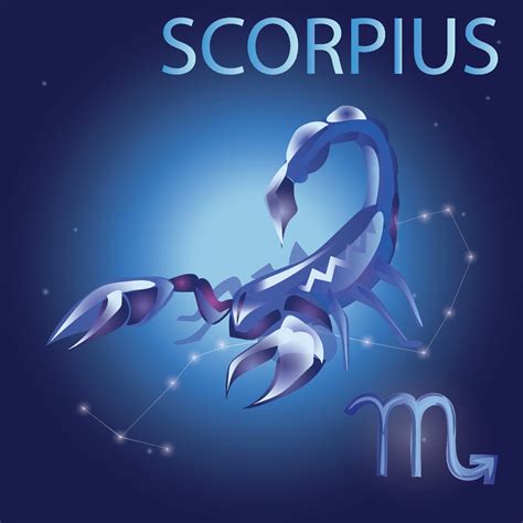 Scorpio horoscope sign in twelve zodiac with galaxy stars background