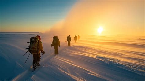 arctic expedition sunset image sunset expedition snow