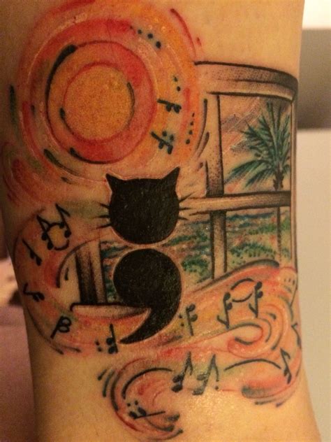 Semicolon cat #tattoo #semicolon #cat | Cat tattoo, Paw print tattoo ...