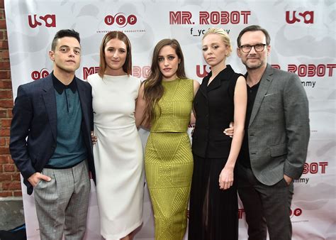 Rami Malek, Christian Slater, and Grace Gummer at Mr. Robot Panel | Vogue