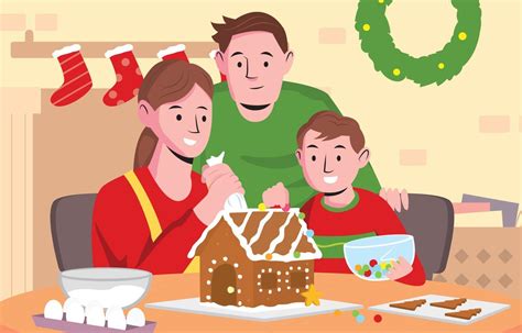 Decorating Ginger Bread House 14751390 Vector Art at Vecteezy