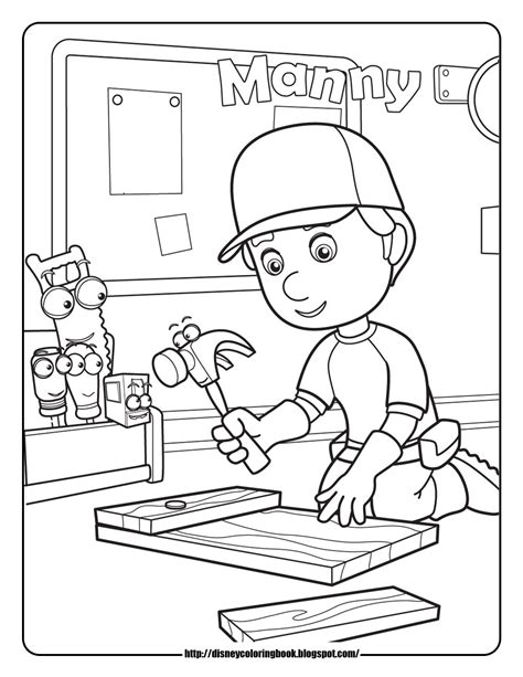 Handy Manny 1: Free Disney Coloring Sheets | Learn To Coloring