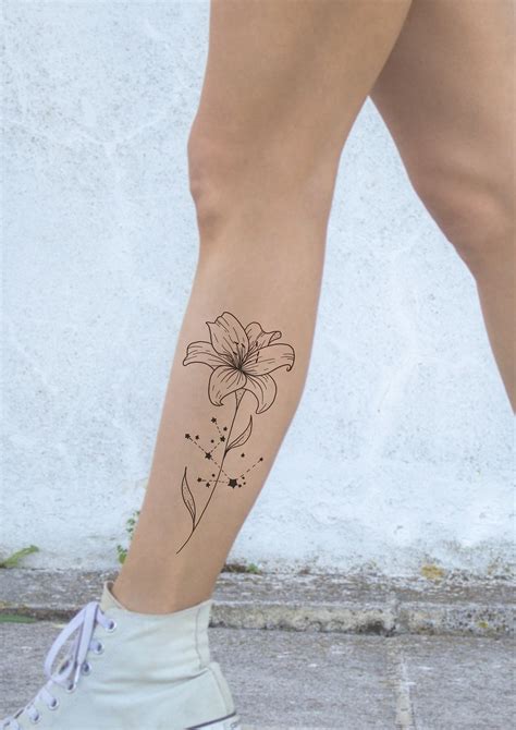 Taurus Constellation Tattoo Flower Tattoo Design | Etsy