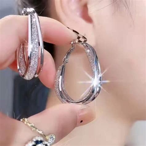 Серьги женские большие сережки висячие бижутерия женская серьги кольца ...