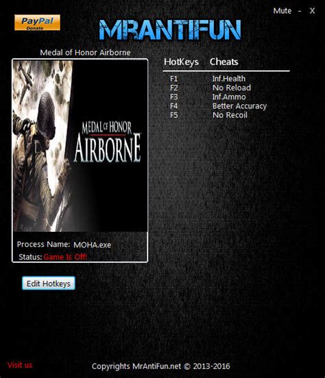 Medal of Honor: Airborne Trainer +5 v1.3 MrAntiFun - download cheats ...